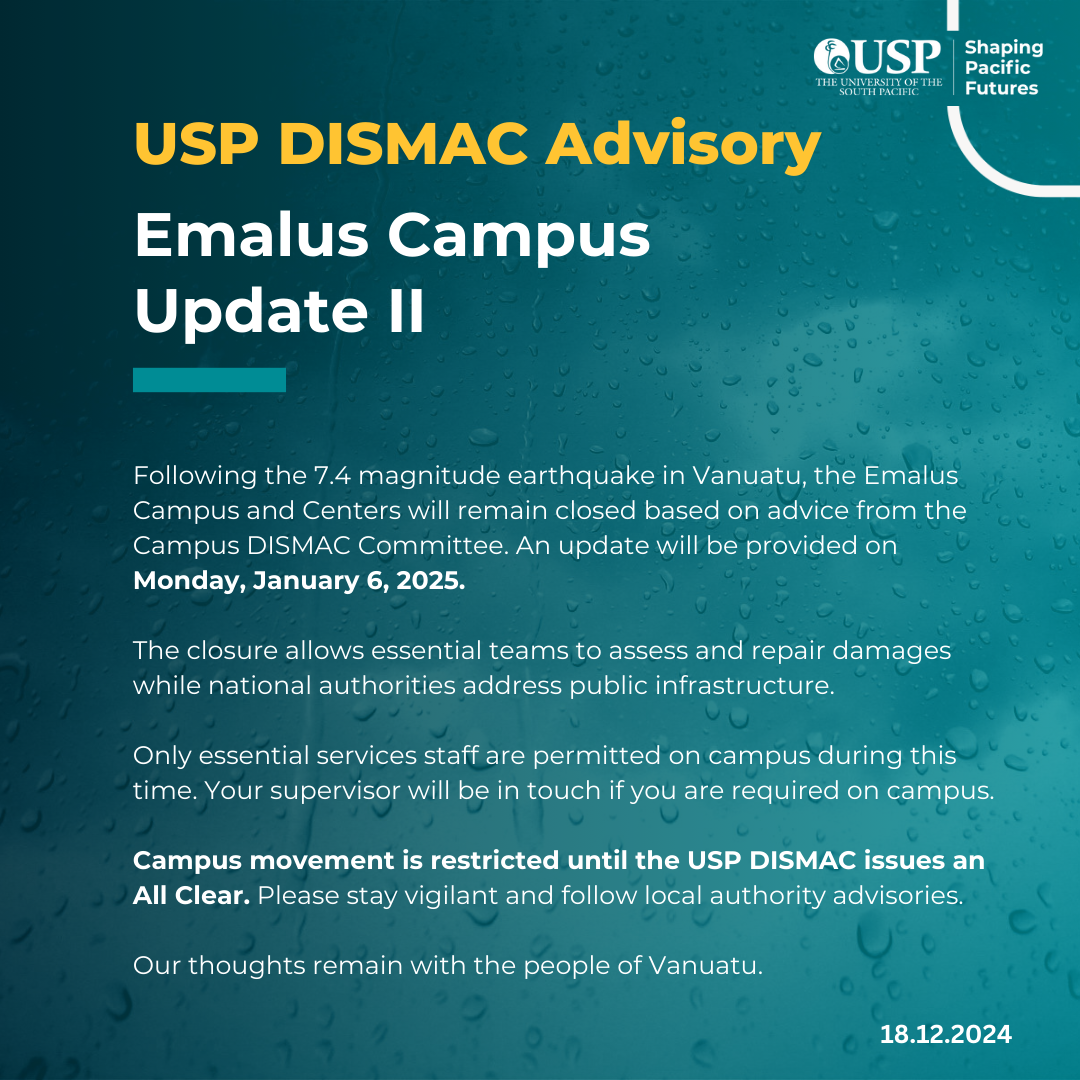 USP DISMAC Advisory: Emalus Campus Update 2 - The University of the ...